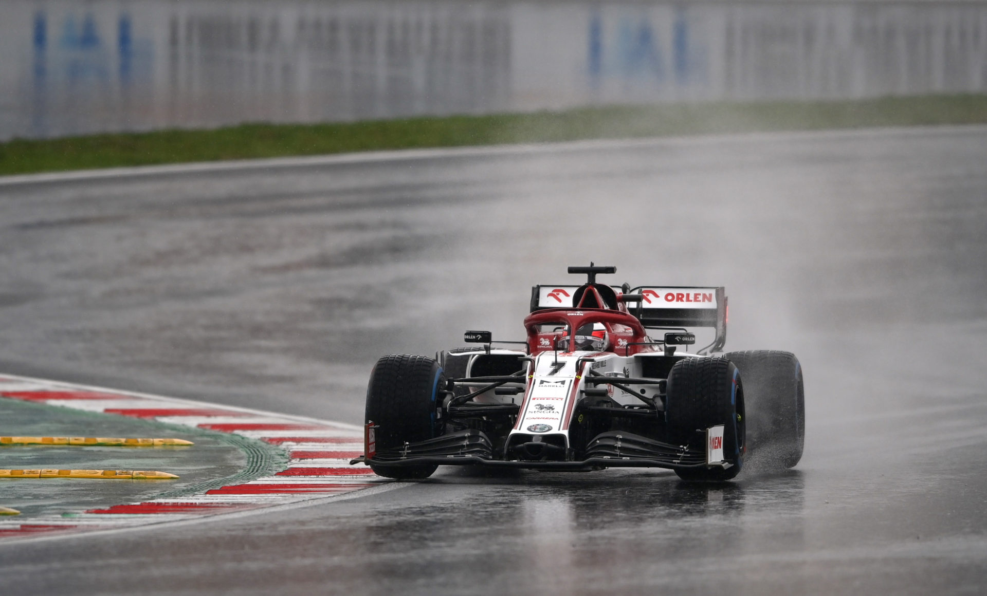 Alfa Romeo's Raikkonen in action during qualifying at Turkey