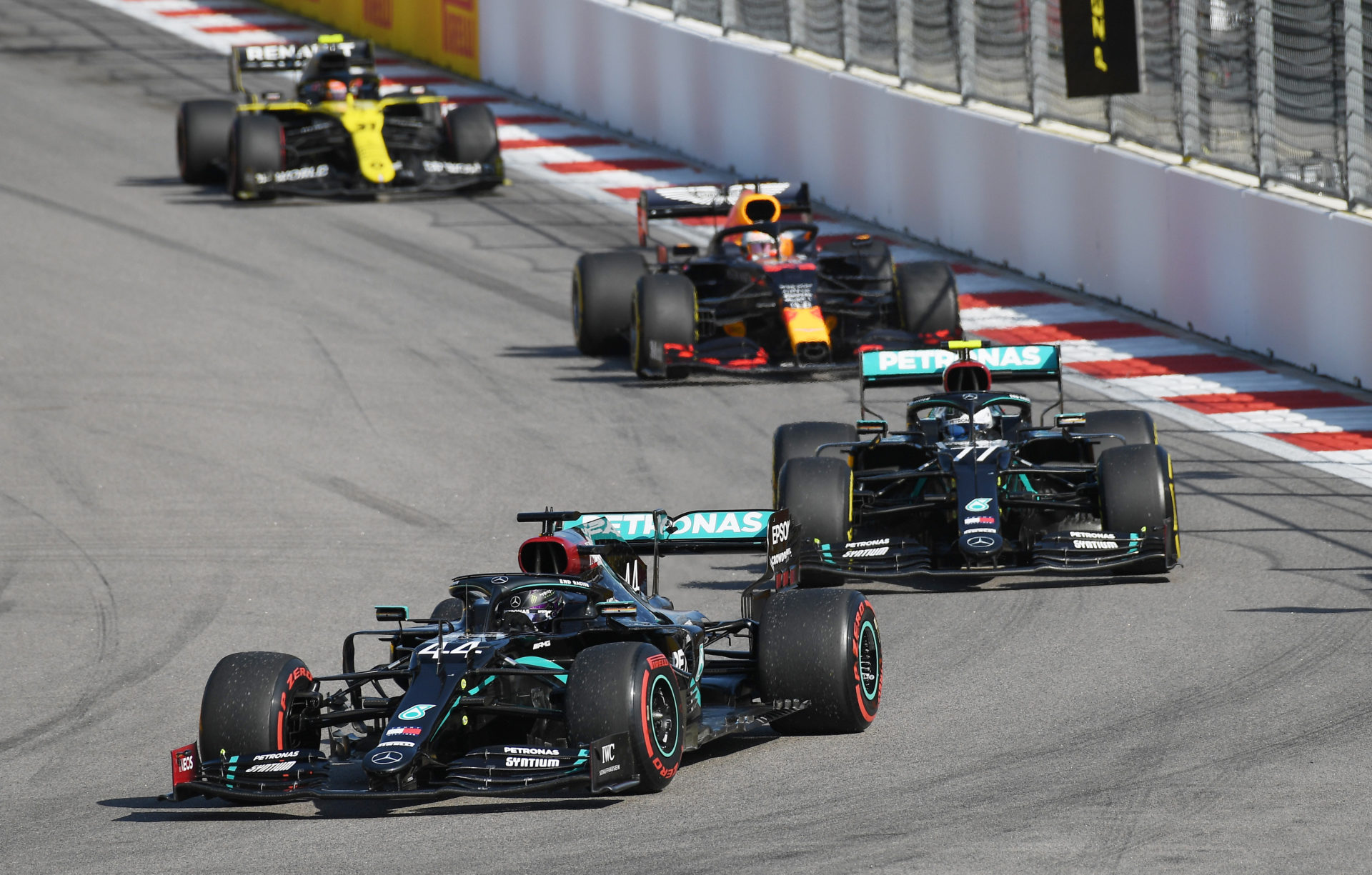 Mercedes Car Leading The Russian GP