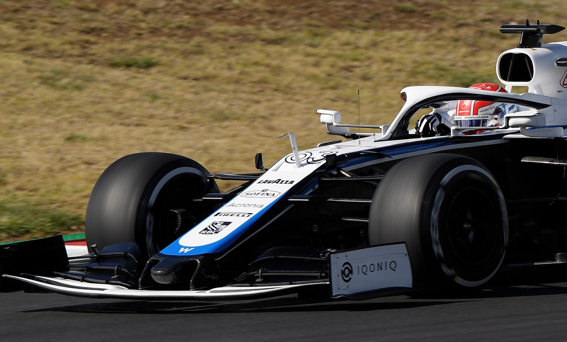 Williams driver Russell drives during practice at Portimao