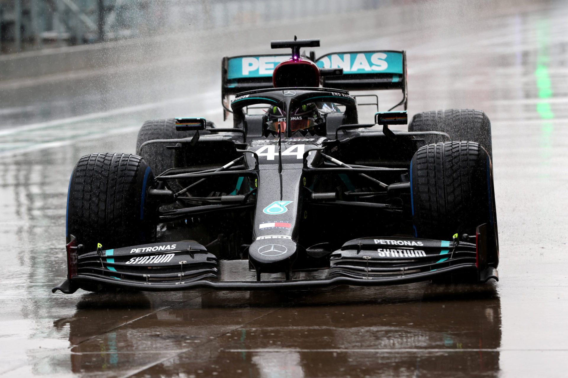 Mercedes driver Lewis Hamilton competing in the Turkish GP