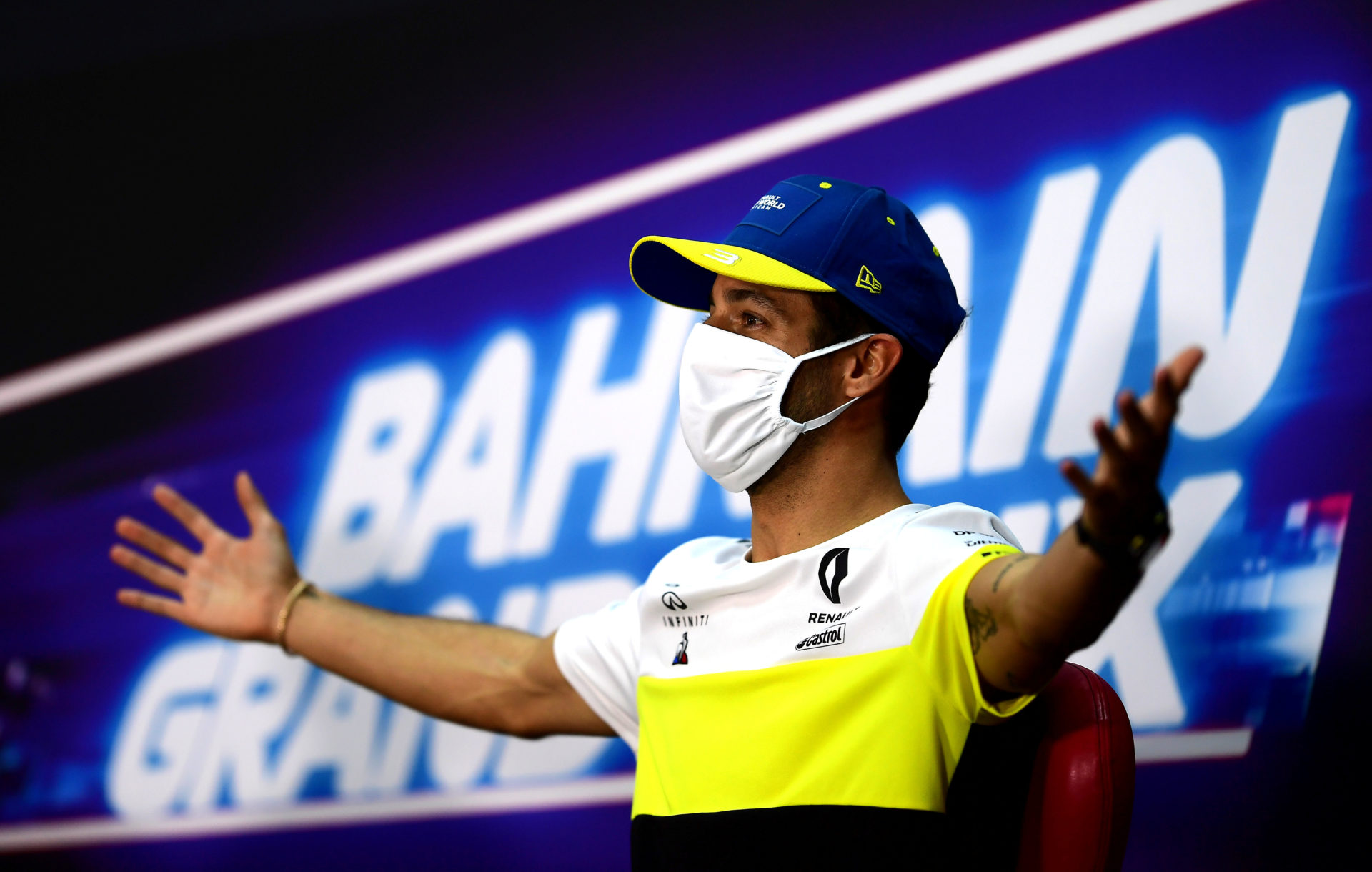 Renault driver Daniel Ricciardo during the pre-event press conference