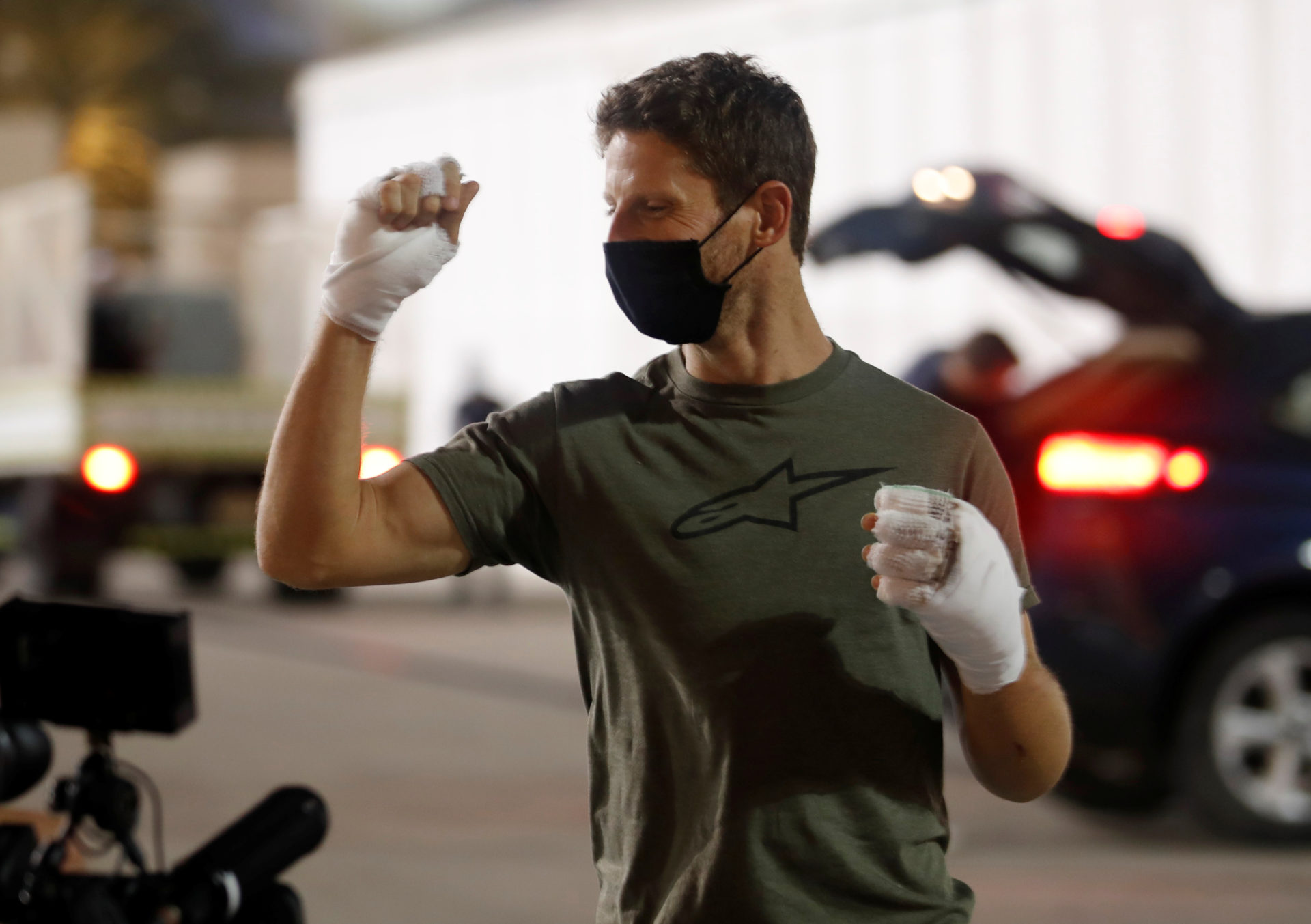 Romain Grosjean at the Sakhir Grand prix