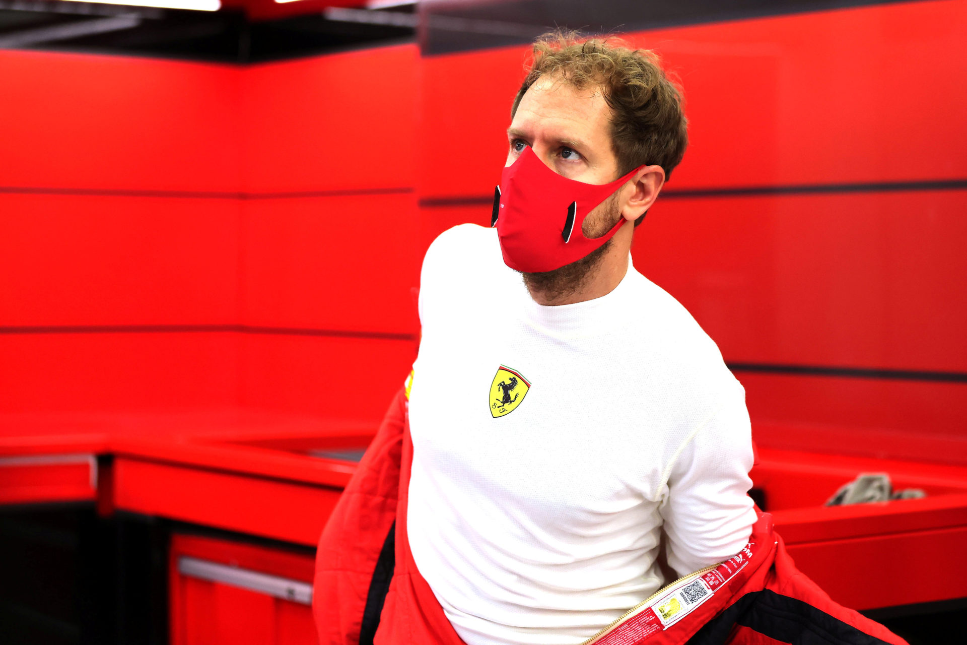 Sebastian Vettel preparing for his Practice session