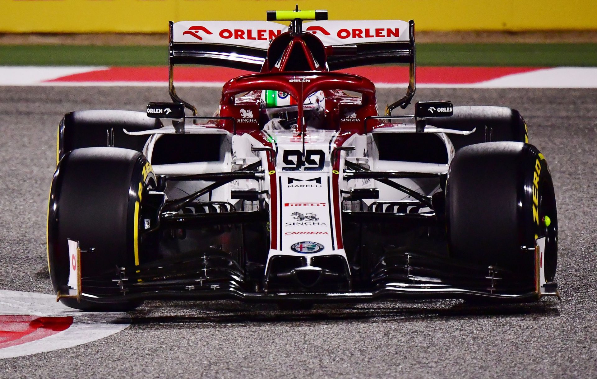 Alfa Romeo's Antonio Giovinazzi during F1 practice session in Bahrain