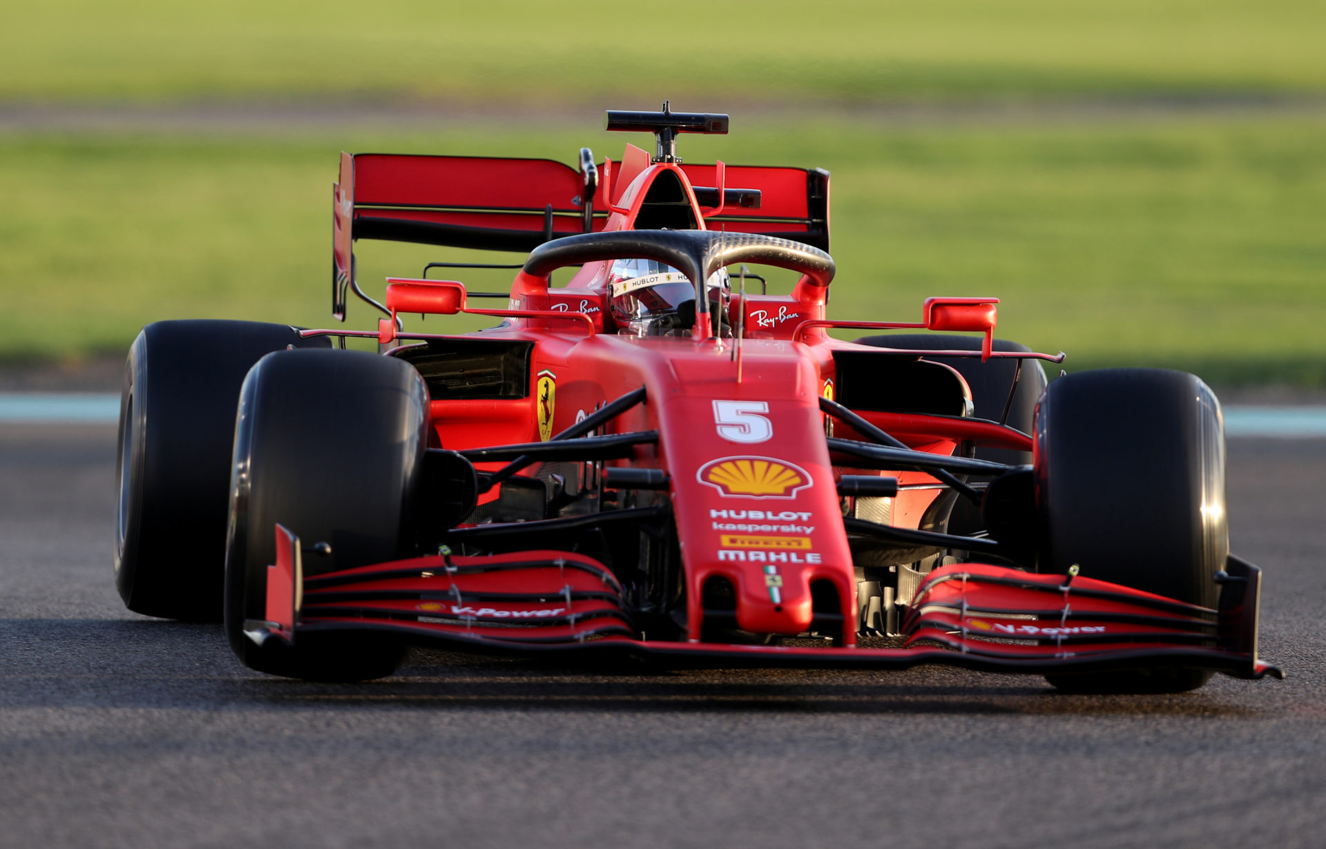 Sebastian Vettel driving the Ferrari during practice at Abu Dhabi GP 2020