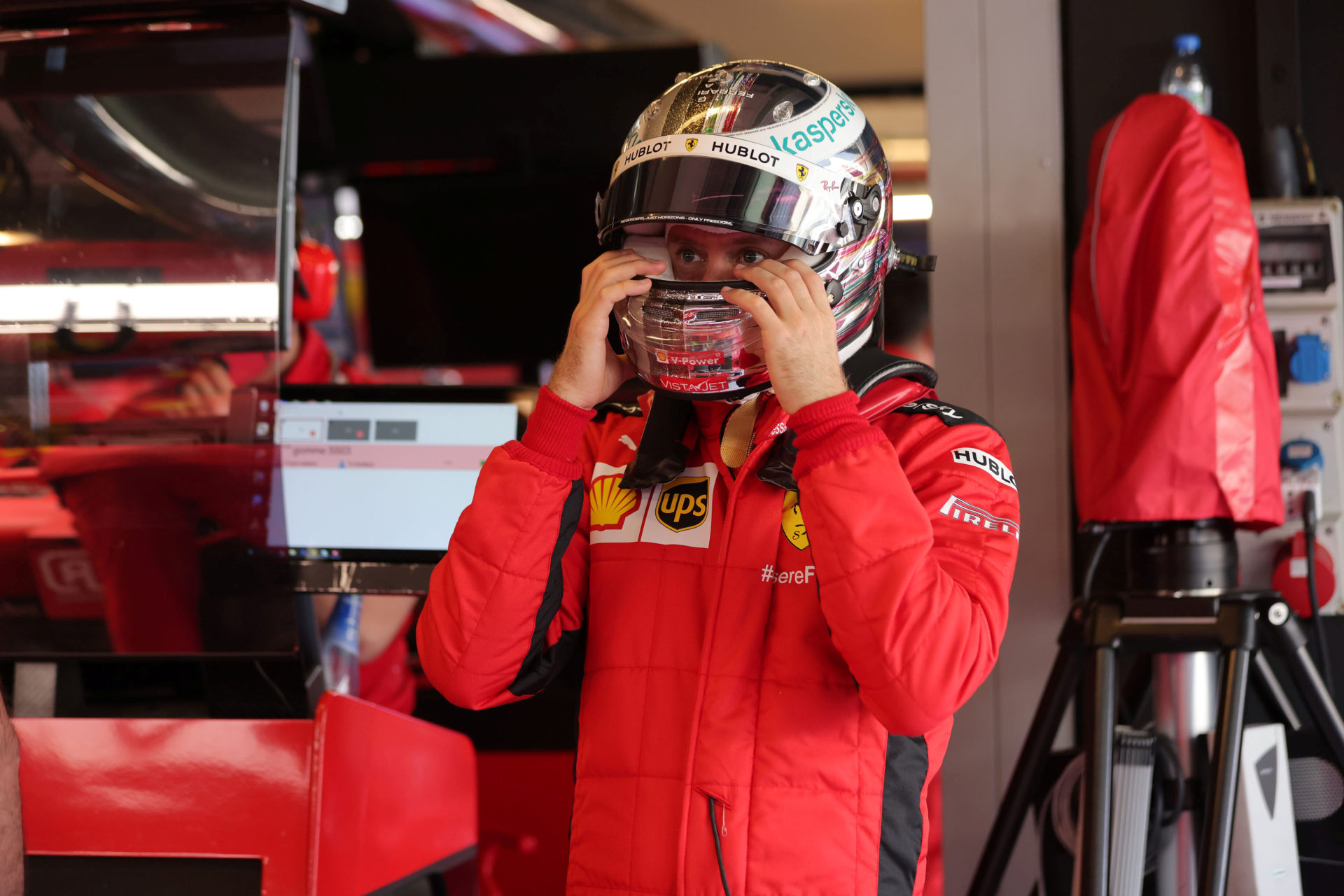 Sebastian Vettel before practice session at Abu Dhabi
