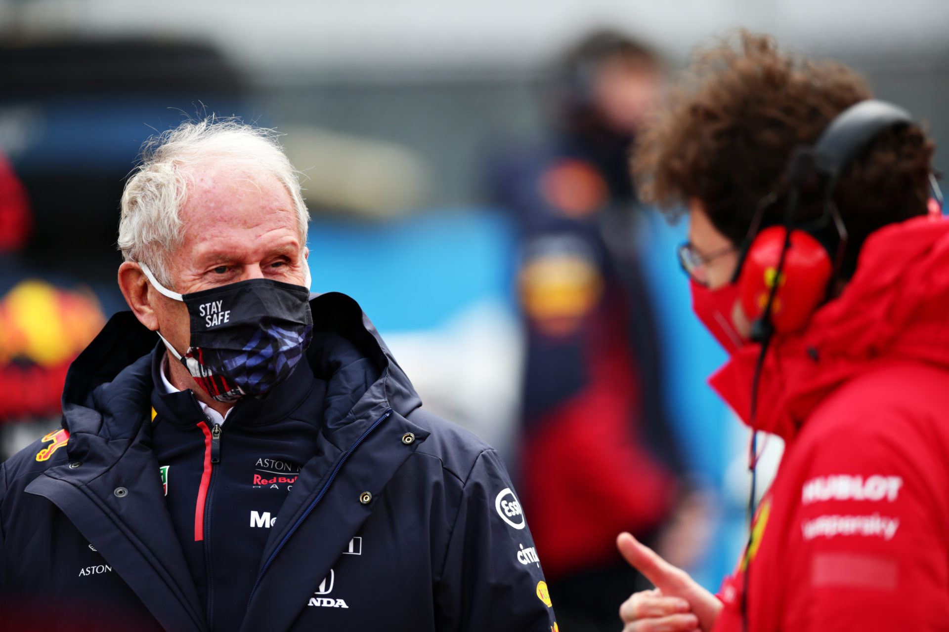 Ferrari boss Mattia Binotto and Red Bull advisor Dr. Helmut Marko
