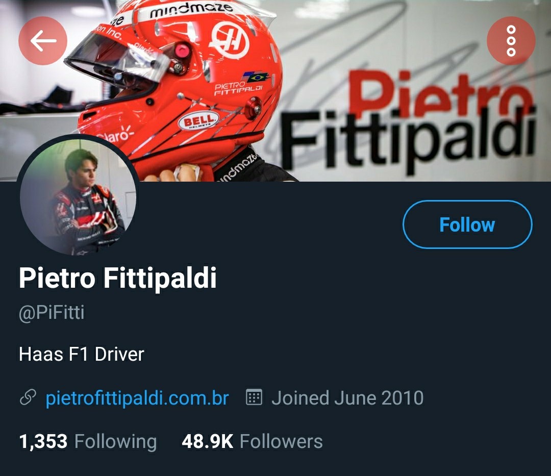 Haas Reserve Driver Pietro Fittipaldi Updates Twitter Bio Amid Mazepin Controversy