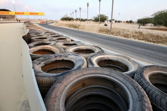 The armco barrier between turns 4 and 5 has two layers of tyres with a conveyor-belt binding installed after the crash of Romain Grosjean (FRA) Haas F1 Team in the Bahrain Grand Prix.
03.12.2020. Formula 1 World Championship, Rd 16, Sakhir Grand Prix, Sakhir, Bahrain, Preparation Day.
- www.xpbimages.com, EMail: requests@xpbimages.com © Copyright: Moy / XPB Images