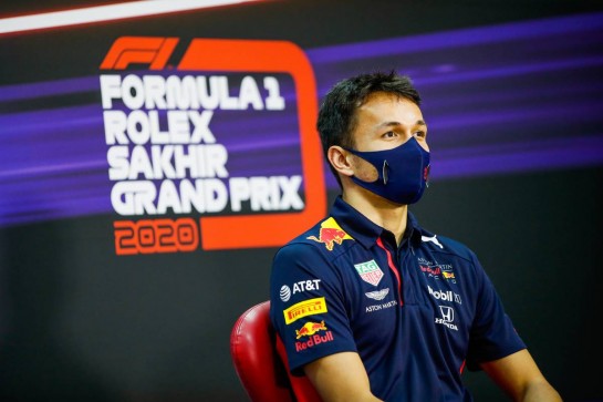 Alexander Albon (THA) Red Bull Racing in the FIA Press Conference.
03.12.2020. Formula 1 World Championship, Rd 16, Sakhir Grand Prix, Sakhir, Bahrain, Preparation Day.
- www.xpbimages.com, EMail: requests@xpbimages.com © Copyright: FIA Pool Image for Editorial Use Only