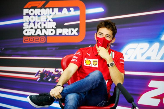 Charles Leclerc (MON) Ferrari in the FIA Press Conference.
03.12.2020. Formula 1 World Championship, Rd 16, Sakhir Grand Prix, Sakhir, Bahrain, Preparation Day.
- www.xpbimages.com, EMail: requests@xpbimages.com © Copyright: FIA Pool Image for Editorial Use Only