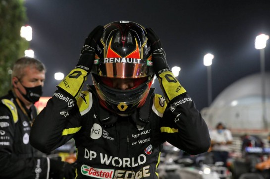 Esteban Ocon (FRA) Renault F1 Team celebrates his second position in parc ferme.
06.12.2020. Formula 1 World Championship, Rd 16, Sakhir Grand Prix, Sakhir, Bahrain, Race Day.
- www.xpbimages.com, EMail: requests@xpbimages.com &copy; Copyright: Batchelor / XPB Images