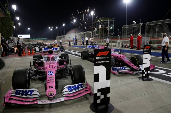1st place Sergio Perez (MEX) Racing Point F1 Team RP19 and 3rd place Lance Stroll (CDN) Racing Point F1 Team RP20.
06.12.2020. Formula 1 World Championship, Rd 16, Sakhir Grand Prix, Sakhir, Bahrain, Race Day.
- www.xpbimages.com, EMail: requests@xpbimages.com &copy; Copyright: Batchelor / XPB Images