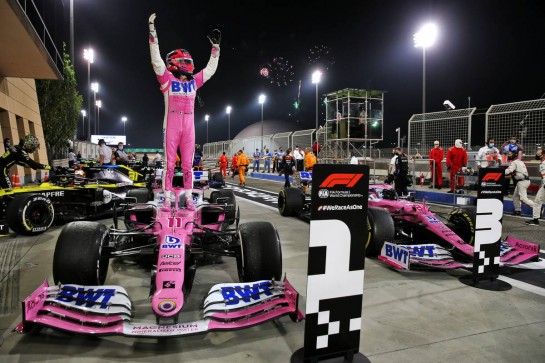 1st place Sergio Perez (MEX) Racing Point F1 Team RP19, 2nd place Esteban Ocon (FRA) Renault F1 Team RS20 and 3rd place Lance Stroll (CDN) Racing Point F1 Team RP20.
06.12.2020. Formula 1 World Championship, Rd 16, Sakhir Grand Prix, Sakhir, Bahrain, Race Day.
- www.xpbimages.com, EMail: requests@xpbimages.com &copy; Copyright: Batchelor / XPB Images