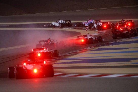 Pierre Gasly (FRA) AlphaTauri AT01 at the start of the race.
06.12.2020. Formula 1 World Championship, Rd 16, Sakhir Grand Prix, Sakhir, Bahrain, Race Day.
- www.xpbimages.com, EMail: requests@xpbimages.com &copy; Copyright: Batchelor / XPB Images