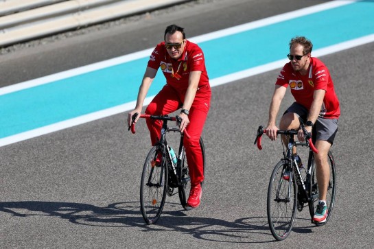Sebastian Vettel (GER) Ferrari rides the circuit with Riccardo Adami (ITA) Ferrari Race Engineer.
10.12.2020. Formula 1 World Championship, Rd 17, Abu Dhabi Grand Prix, Yas Marina Circuit, Abu Dhabi, Preparation Day.
- www.xpbimages.com, EMail: requests@xpbimages.com © Copyright: Moy / XPB Images