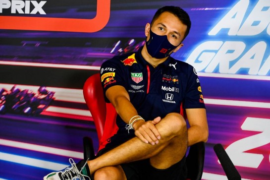 Alexander Albon (THA) Red Bull Racing in the FIA Press Conference.
10.12.2020. Formula 1 World Championship, Rd 17, Abu Dhabi Grand Prix, Yas Marina Circuit, Abu Dhabi, Preparation Day.
- www.xpbimages.com, EMail: requests@xpbimages.com © Copyright: FIA Pool Image for Editorial Use Only
