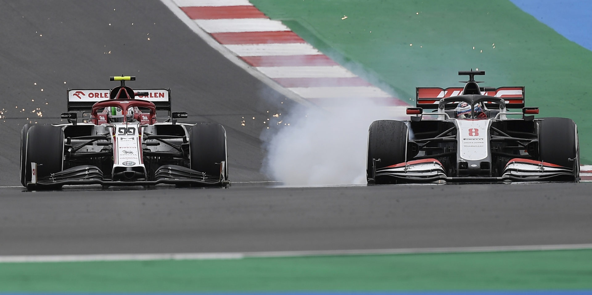 Haas' Romain Grosjean during the race at Portuguese Grand Prix 2020