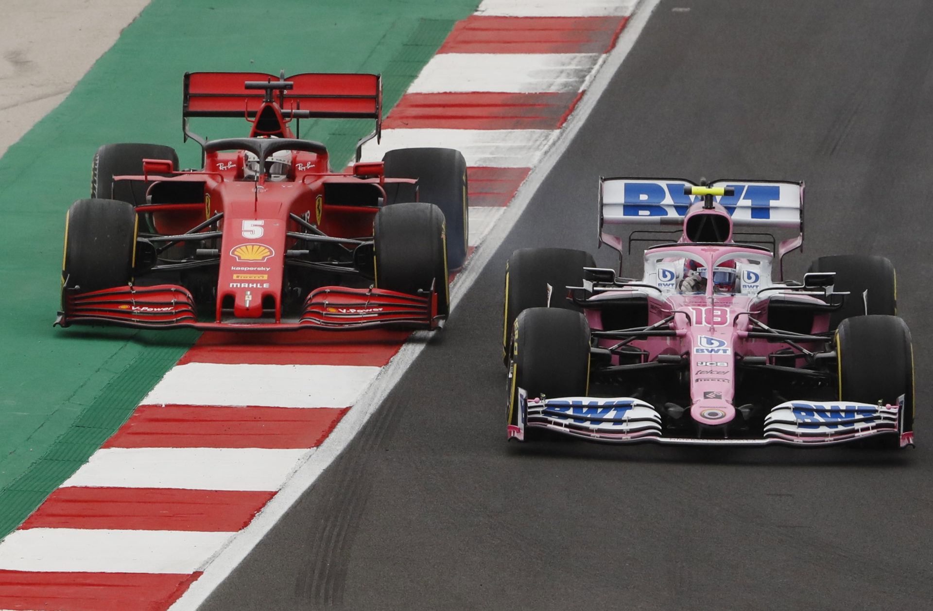 Sebastian Vettel and Stroll battle for position at Portimao