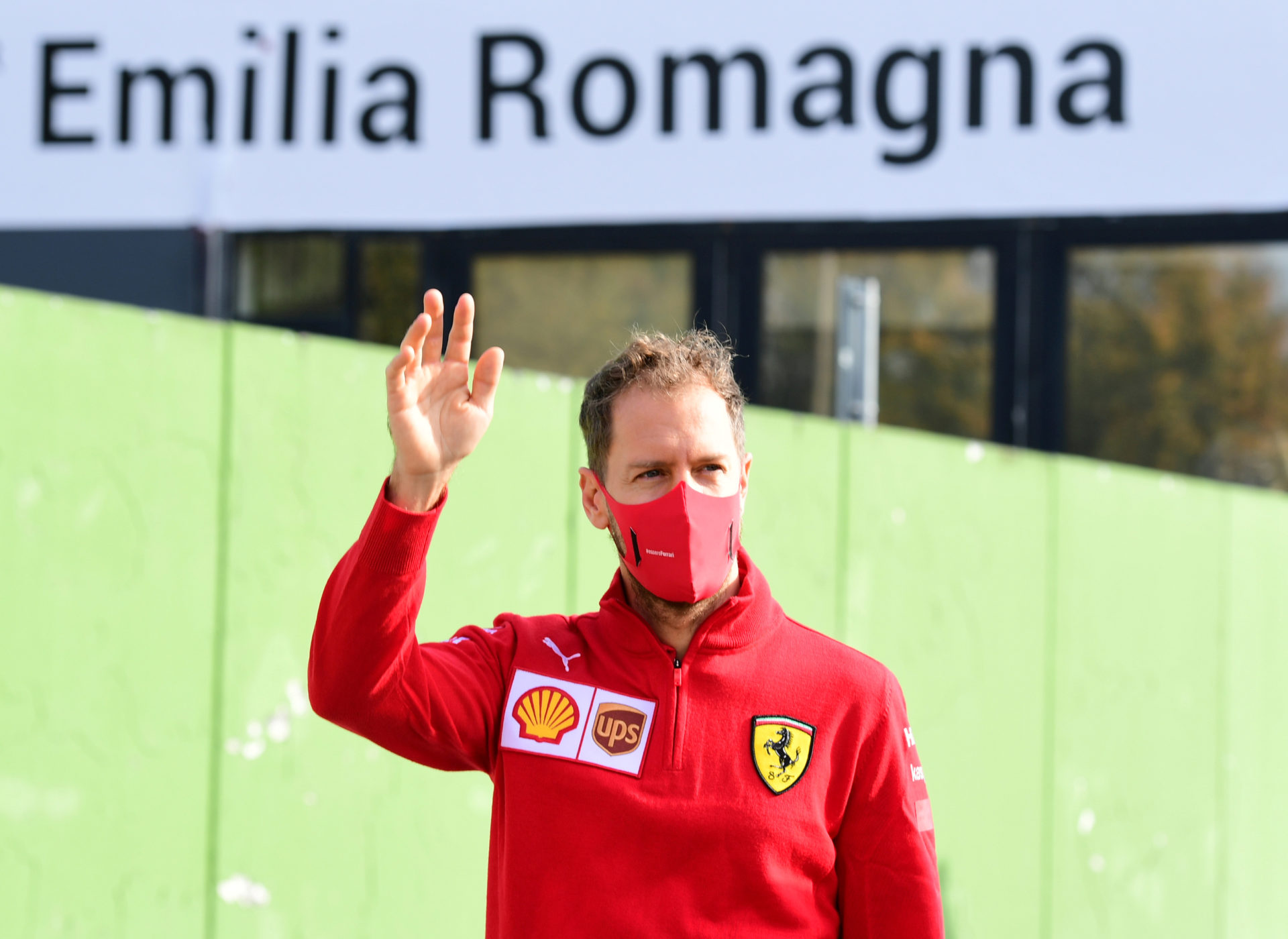 Sebastian Vettel at the track prior to Emilia Romagna GP