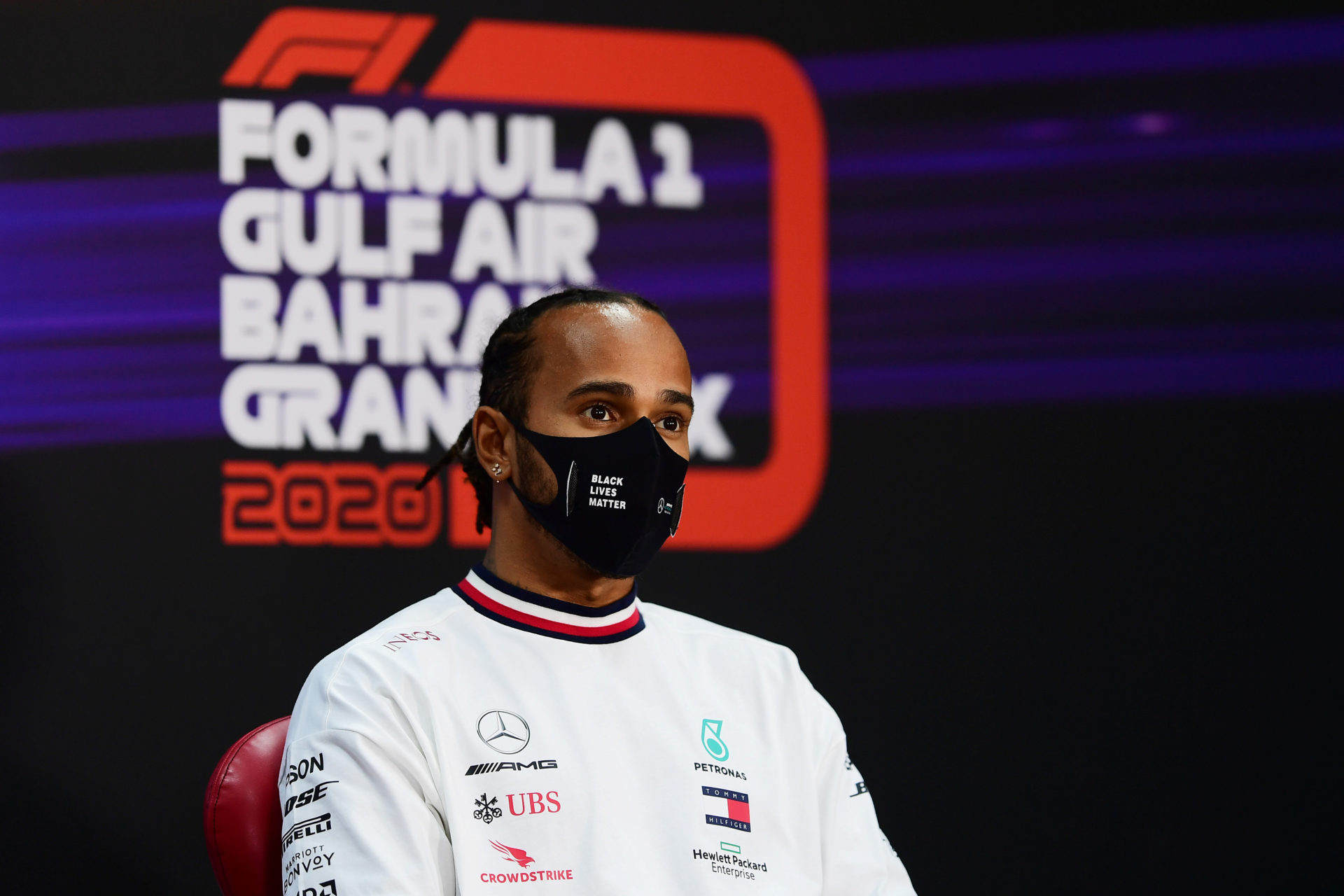 Mercedes, Lewis Hamilton during the Bahrain GP pre-race press conference ahead of the Bahrain Grand Prix