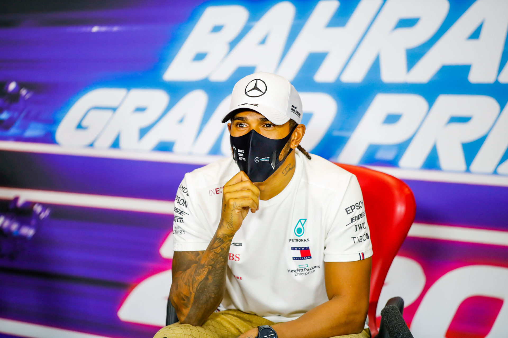 Lewis Hamilton ahead of the Bahrain Grand Prix
