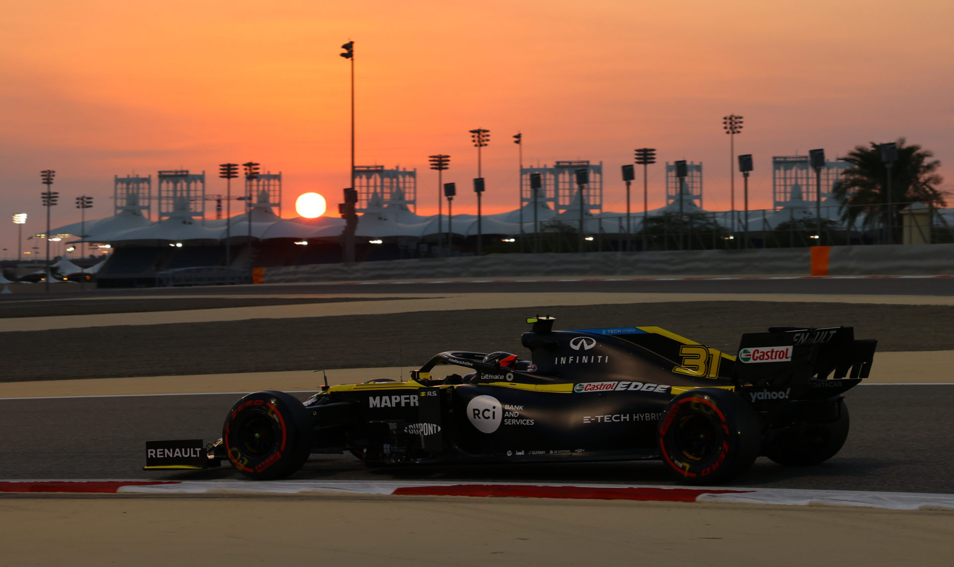 Renault pilot Ocon during practice at Sakhir Grand Prix 2020
