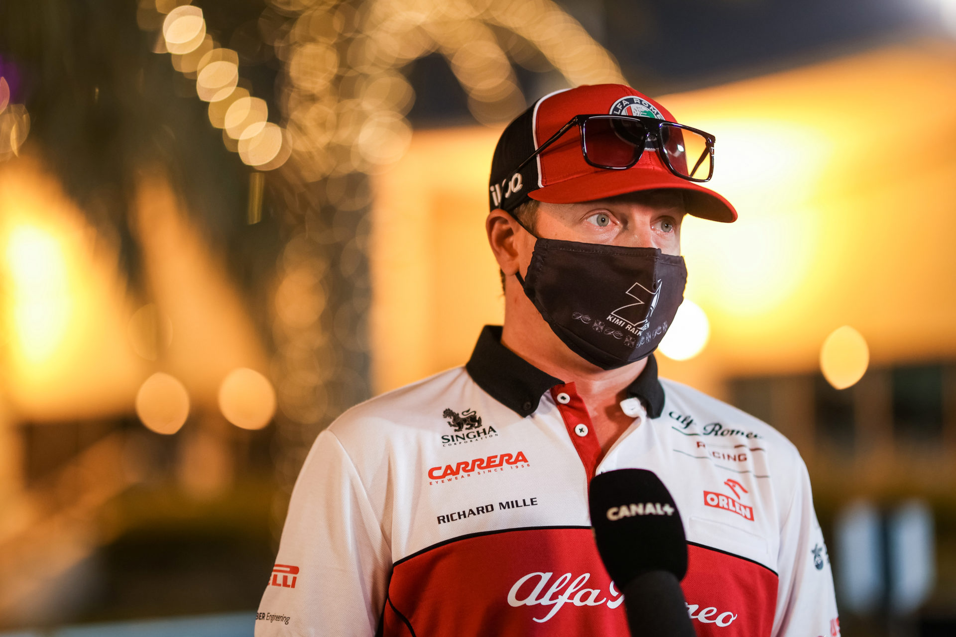 Kimi Raikkonen during an interview prior to the Sakhir GP