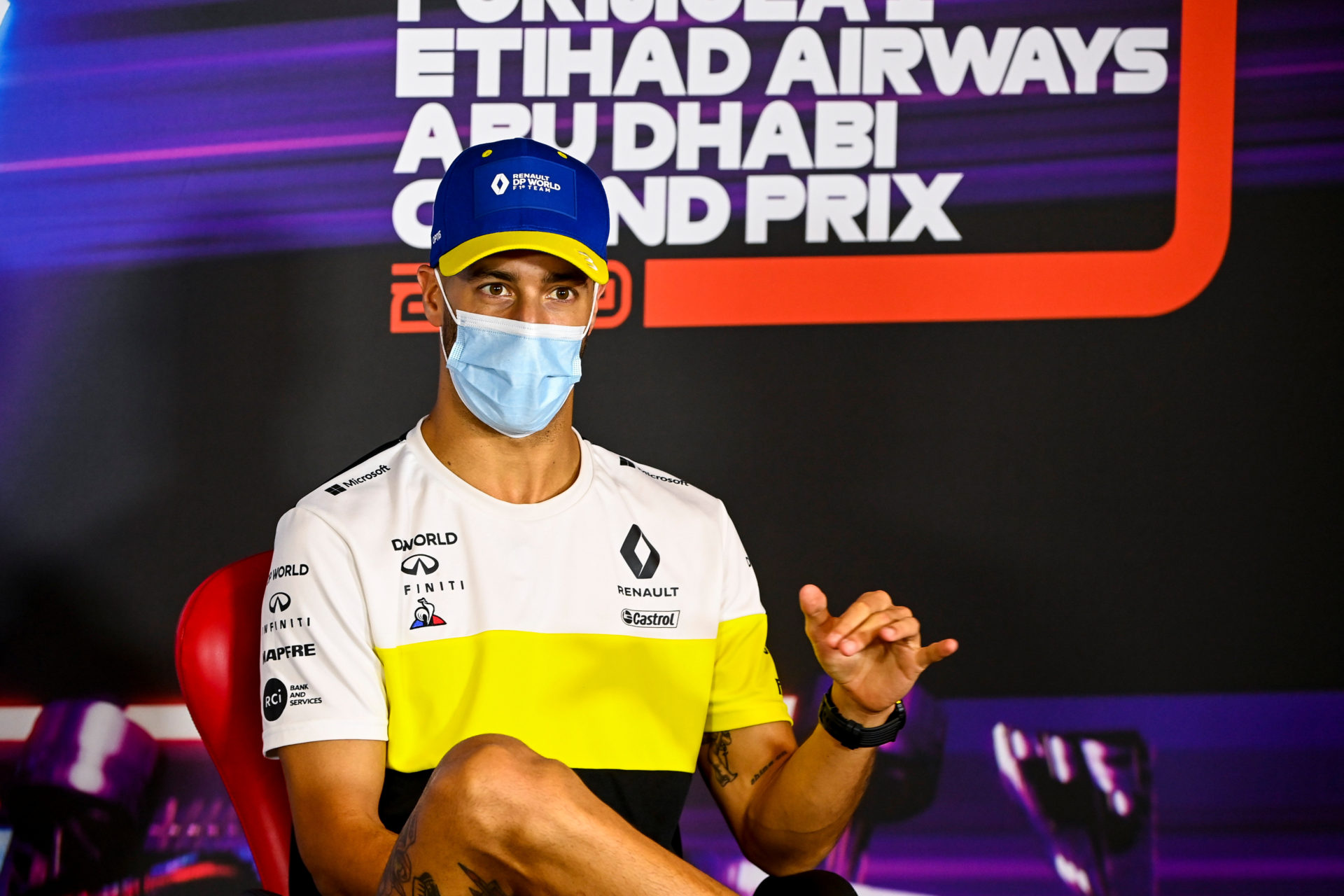 Daniel Ricciardo during the Abu Dhabi GP pre-race conference