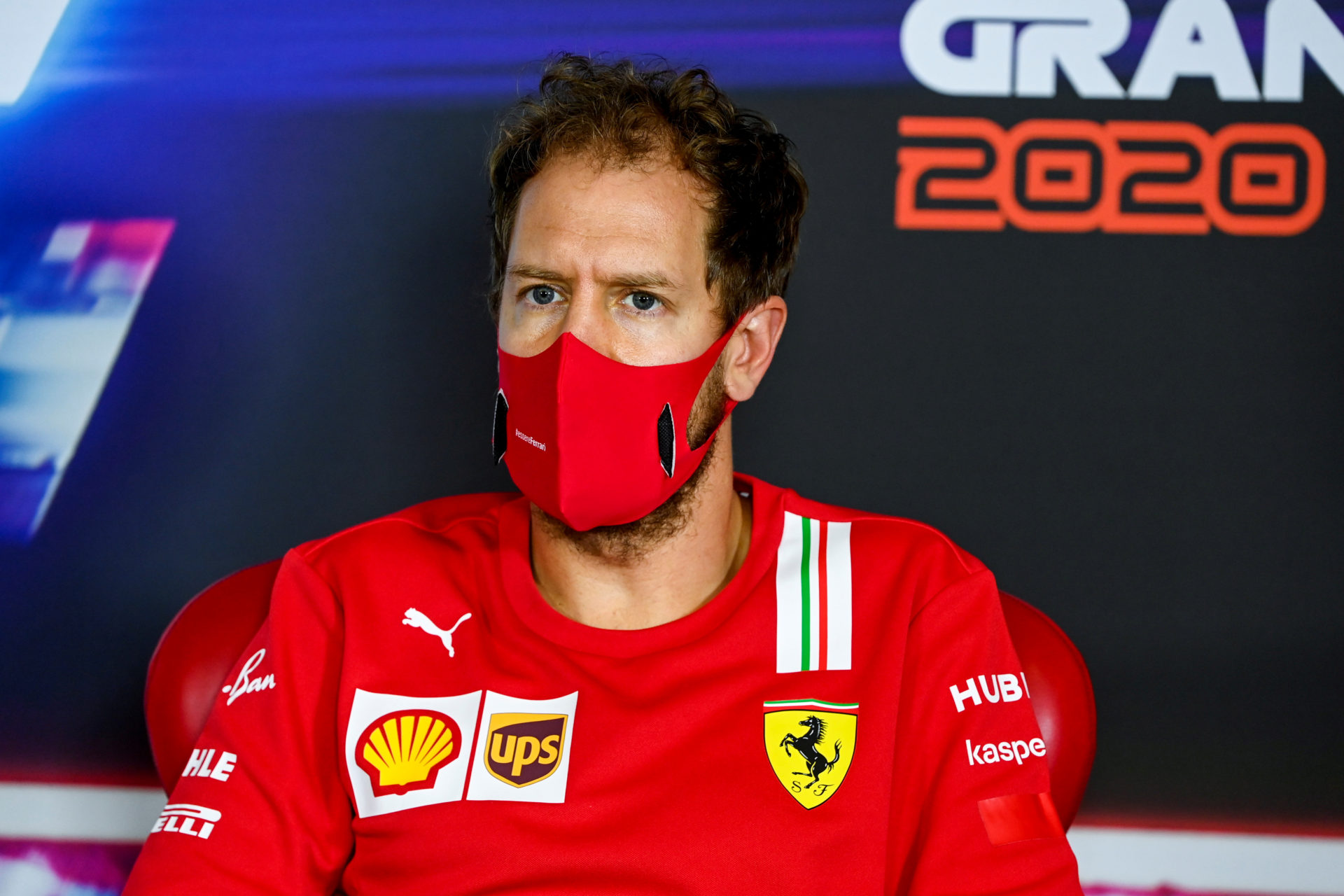 F1 Driver Sebastian Vettel during the Abu Dhabi GP press conference for Ferrari