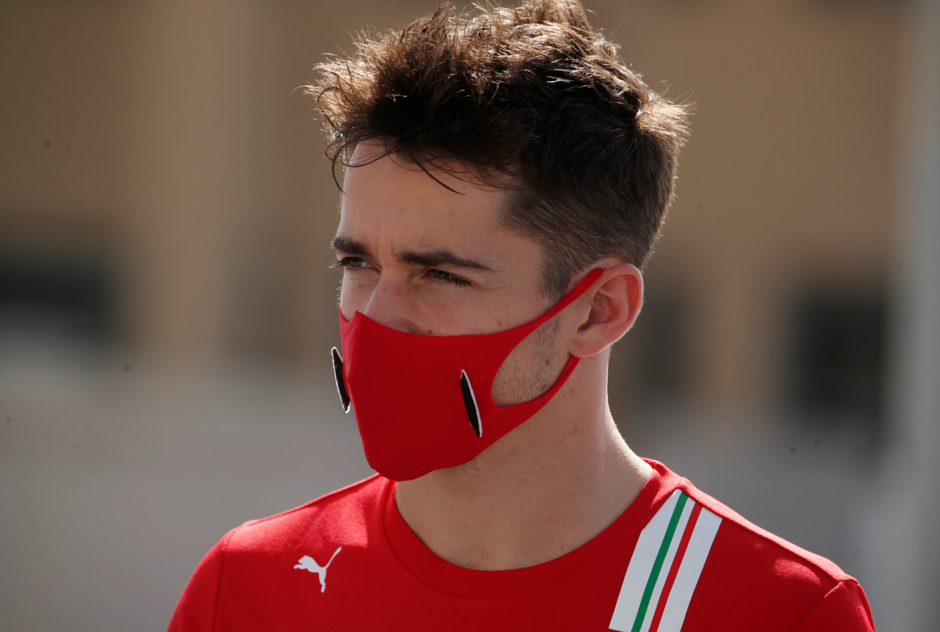 Ferrari driver Charles Leclerc at the Yas Marina Circuit