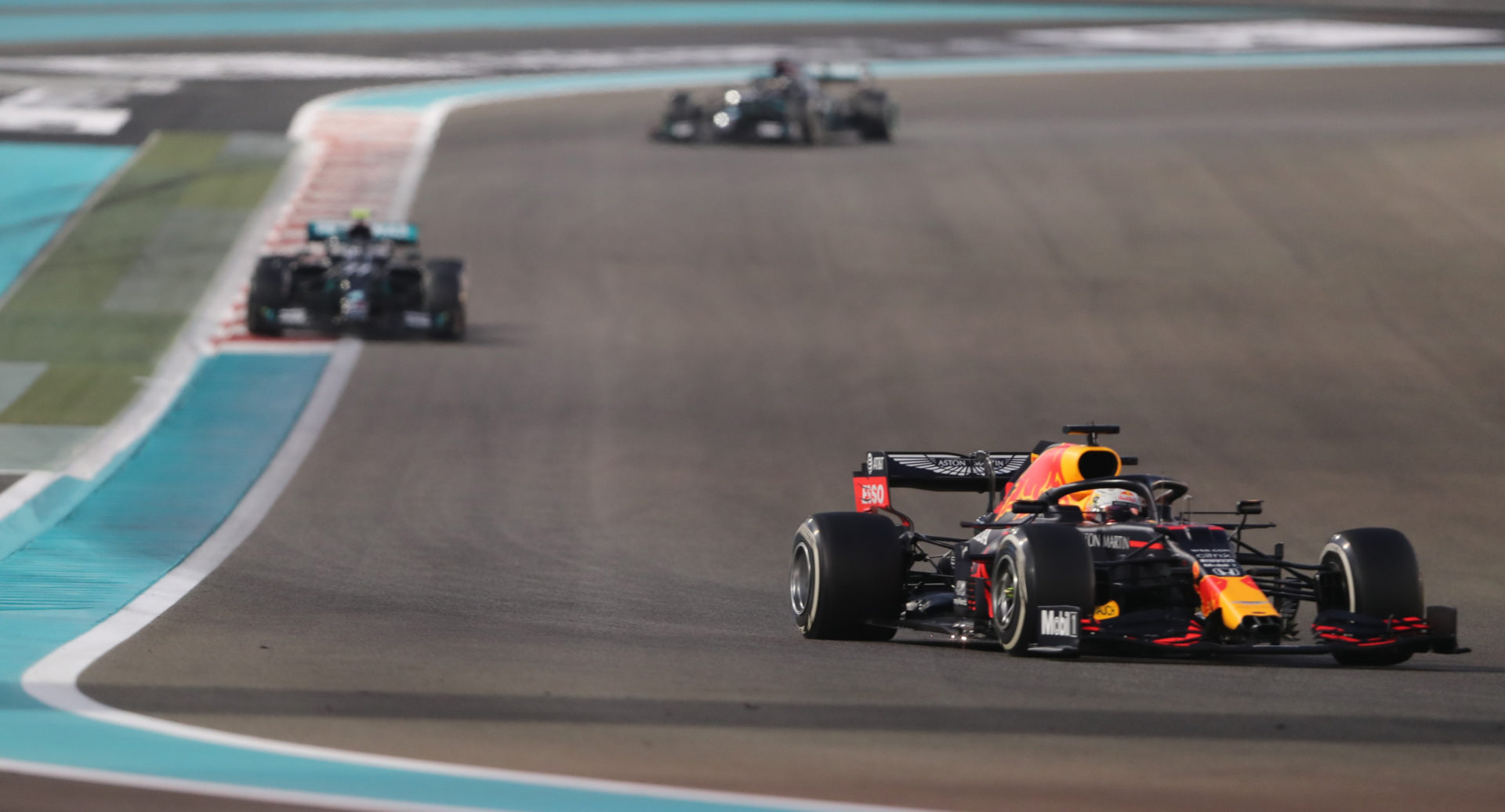 Red Bull driver Max Verstappen leads the grid in the Abu Dhabi GP race
