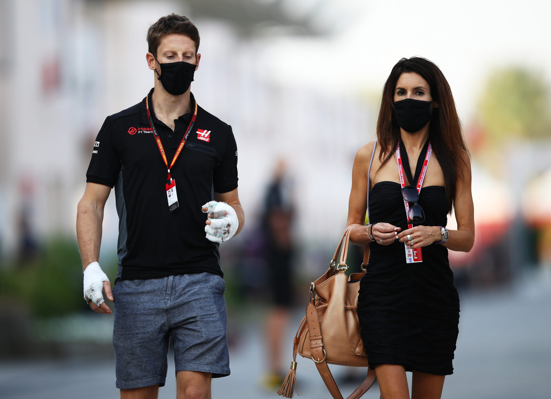 F1 racer Romain Grosjean and his wife Marion Jolles