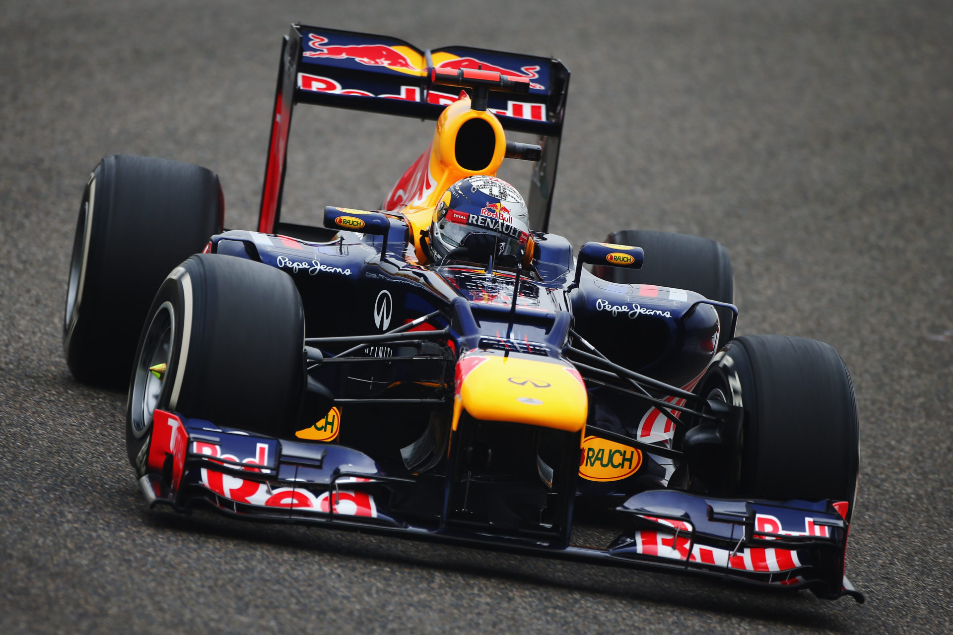 The Red Bull of Sebastian Vettel in action in China