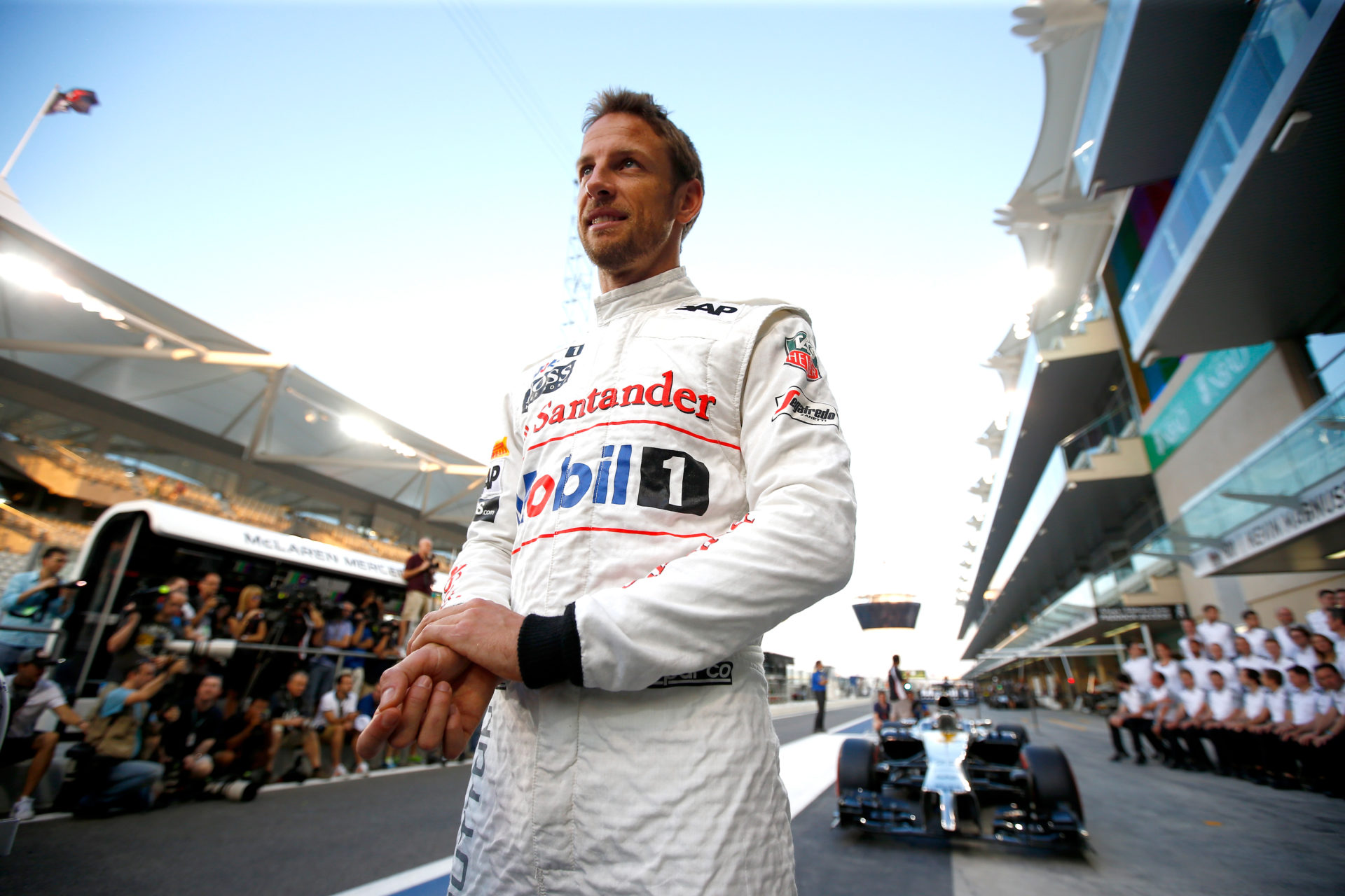Jenson Button prior to the race in Abu Dhabi