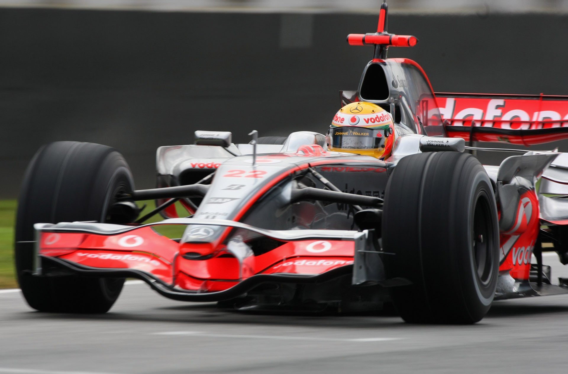Lewis Hamilton in action for McLaren during a test in Barcelona