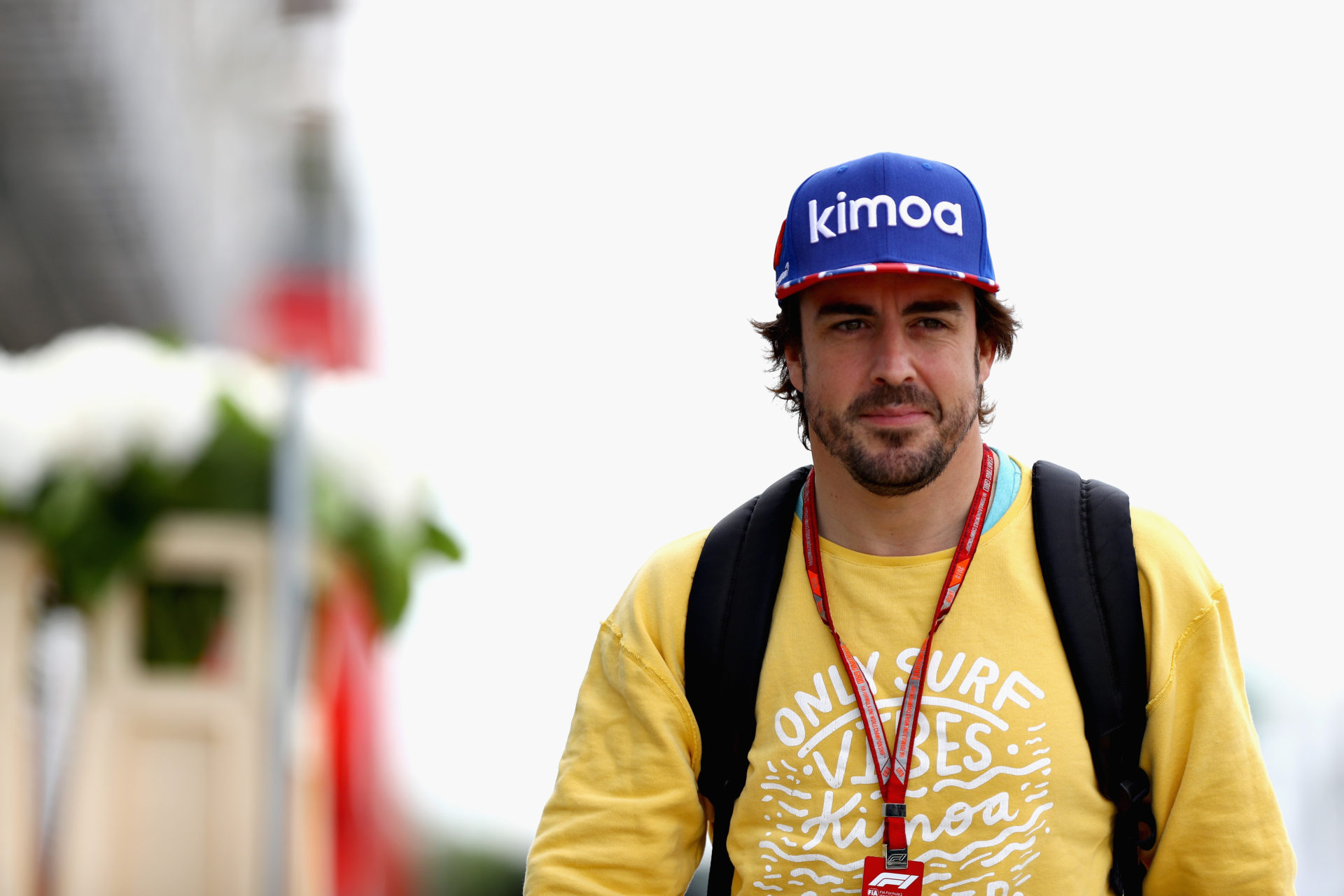 Fernando Alonso at Silverstone ahead of the British GP race