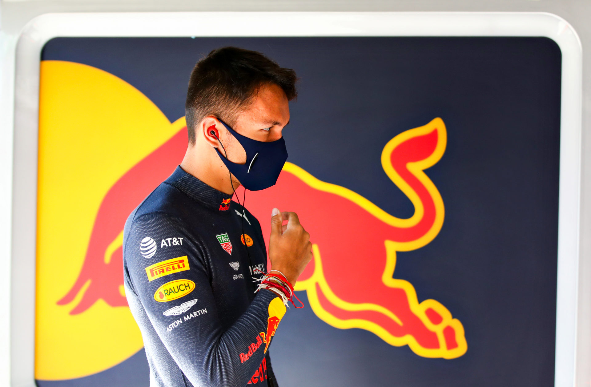 Red Bull driver Alex Albon in the paddock ahead of the Eifel GP race
