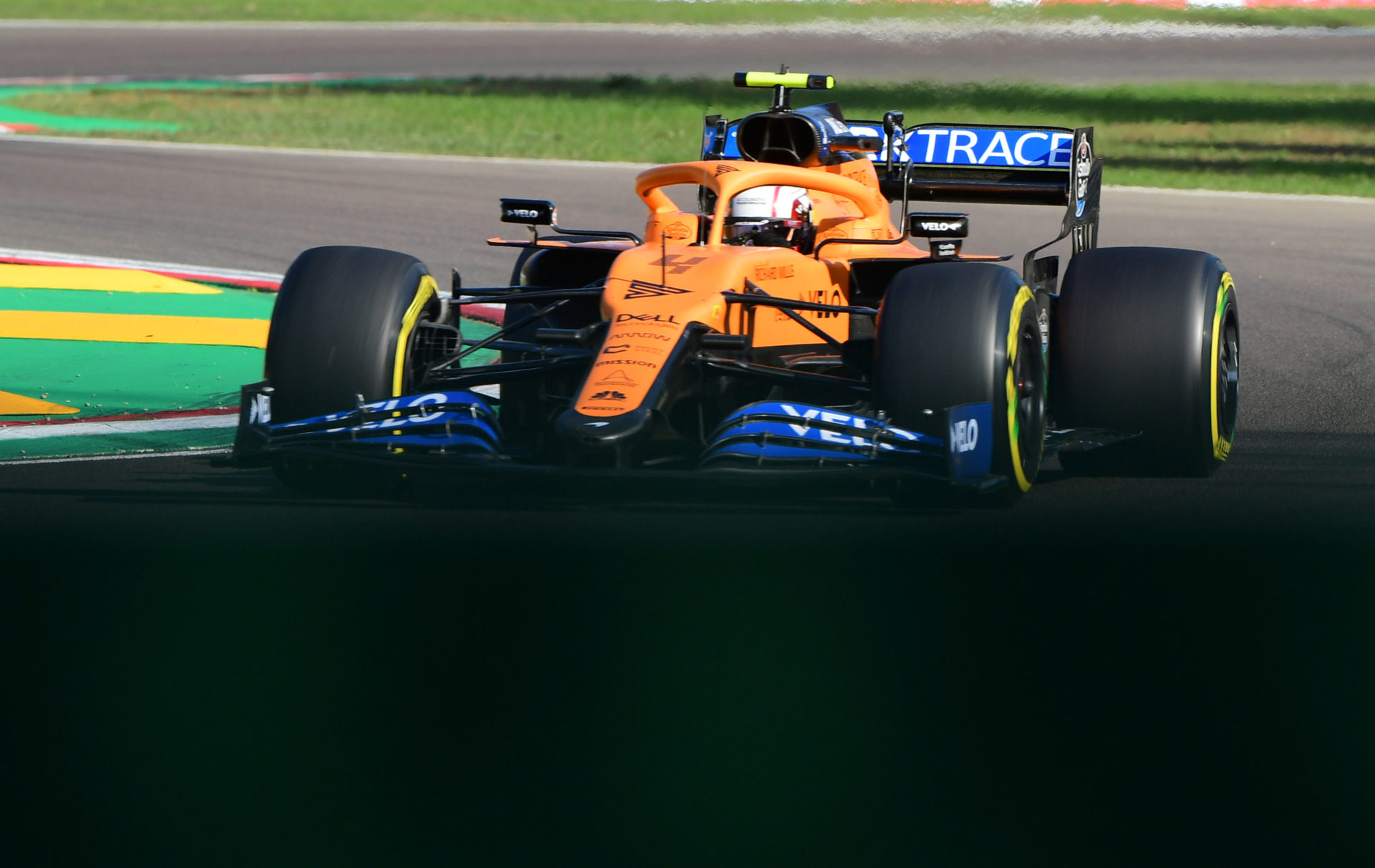 Lando at the practice on Saturday in Imola