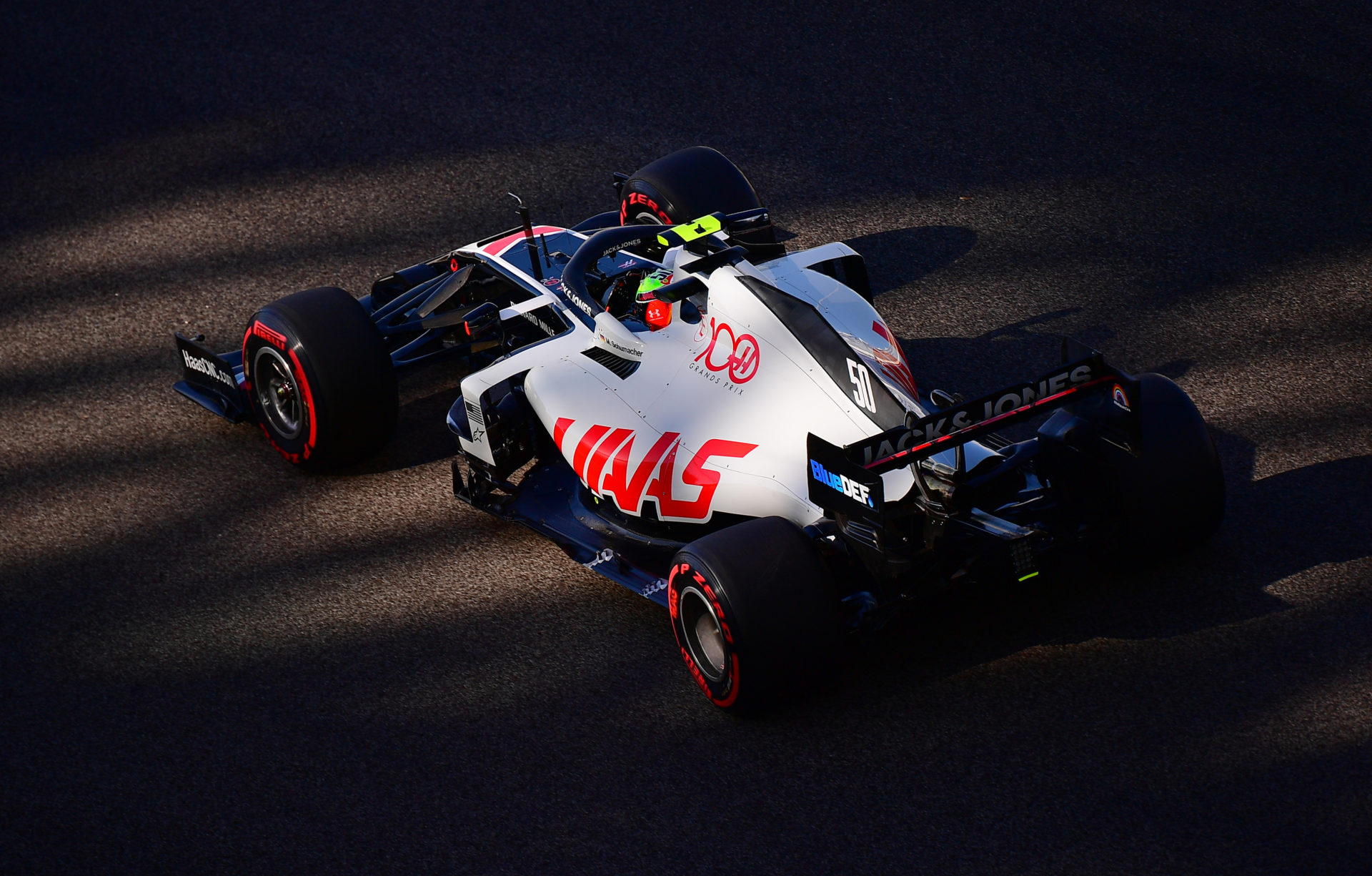 Mick Schumacher testing the Haas car