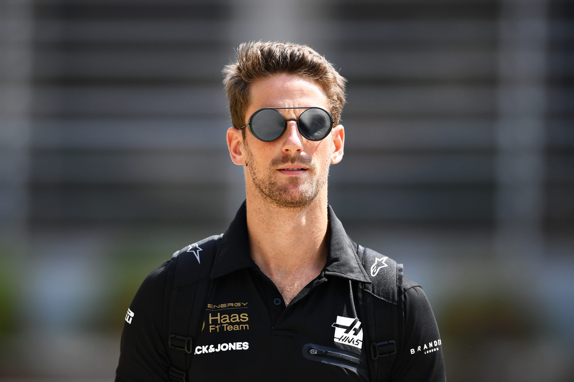 Romain Grosjean wearing shades