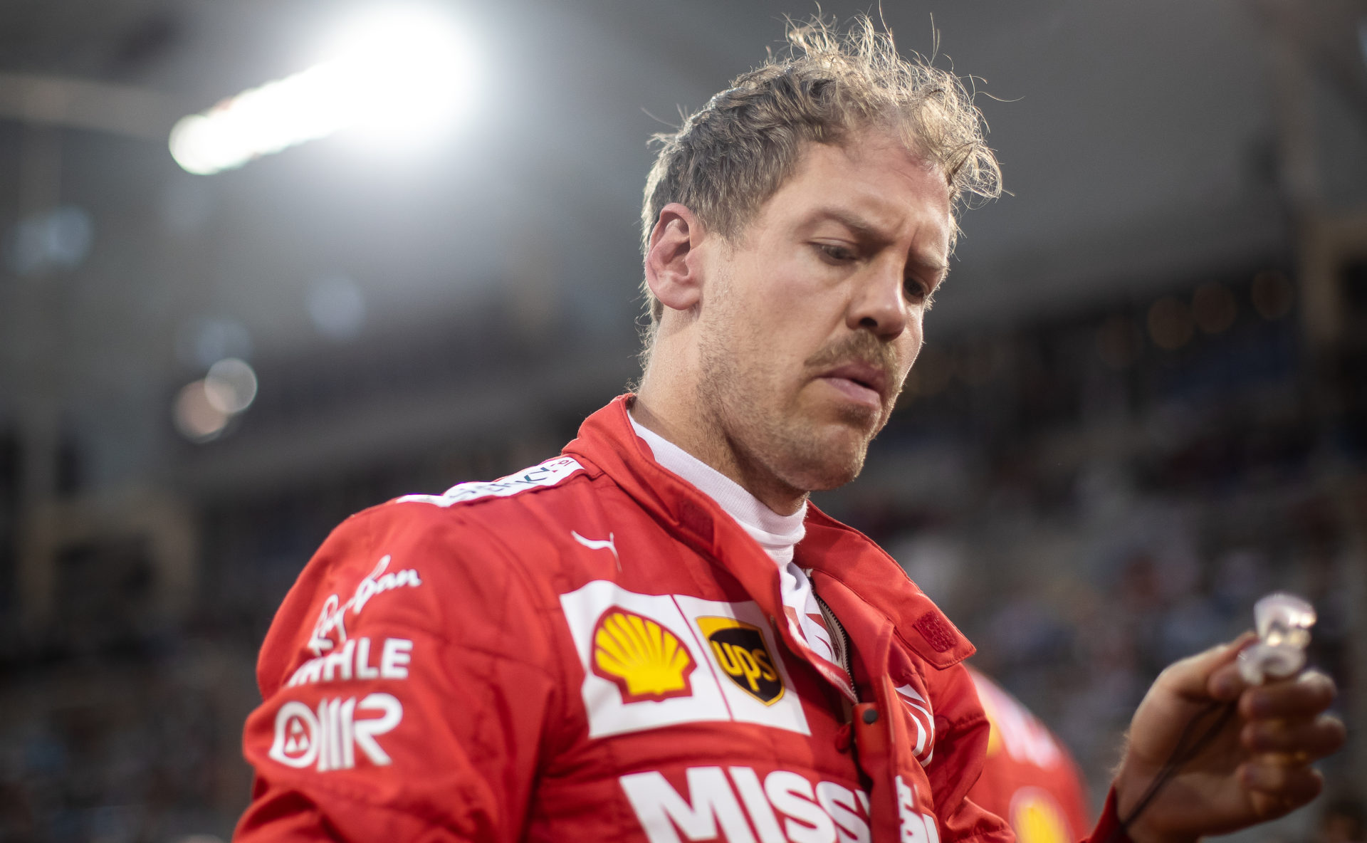 Ferrari driver Sebastian Vettel prior to the race in Bahrain