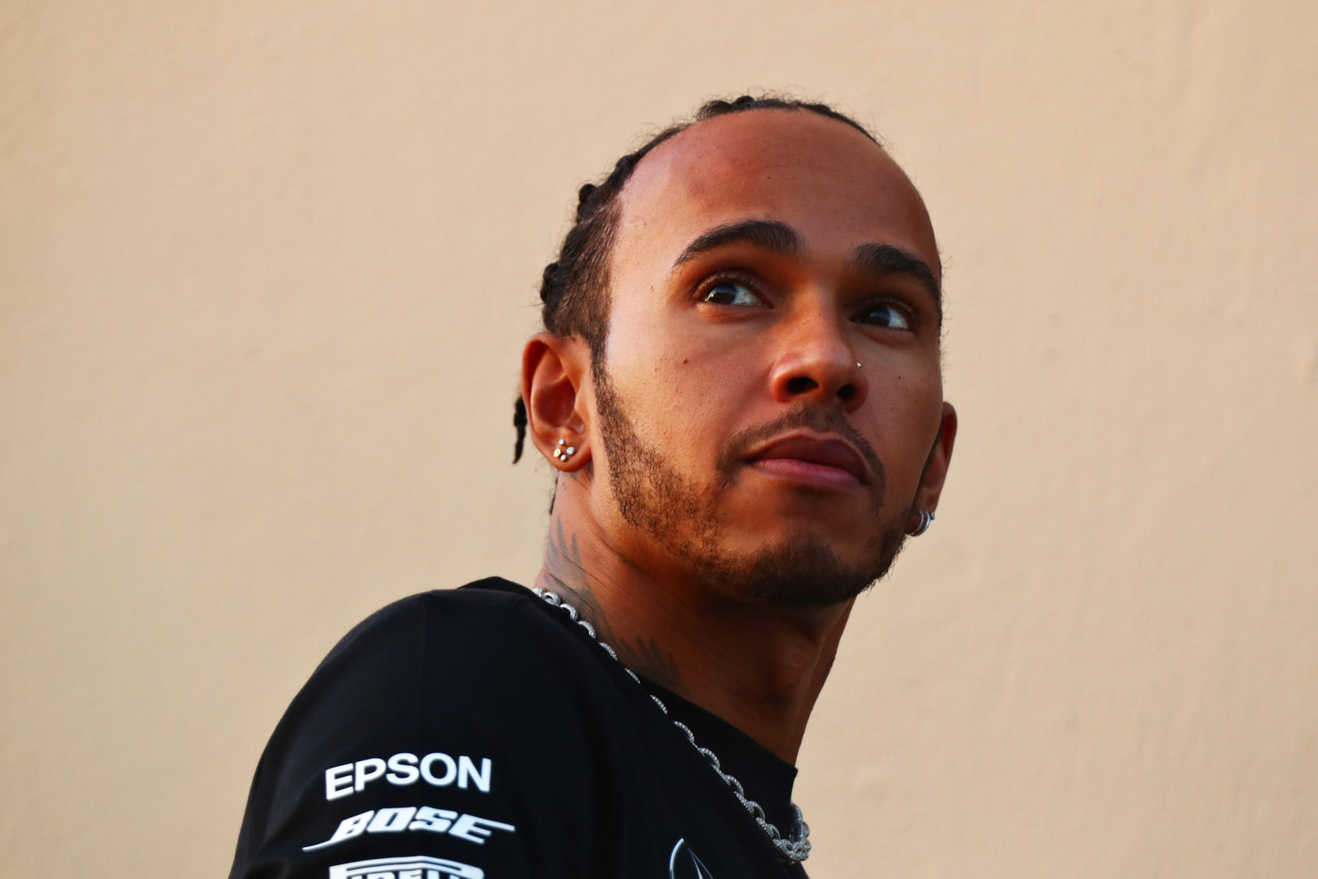 Mercedes' Lewis Hamilton prior to the Abu Dhabi GP