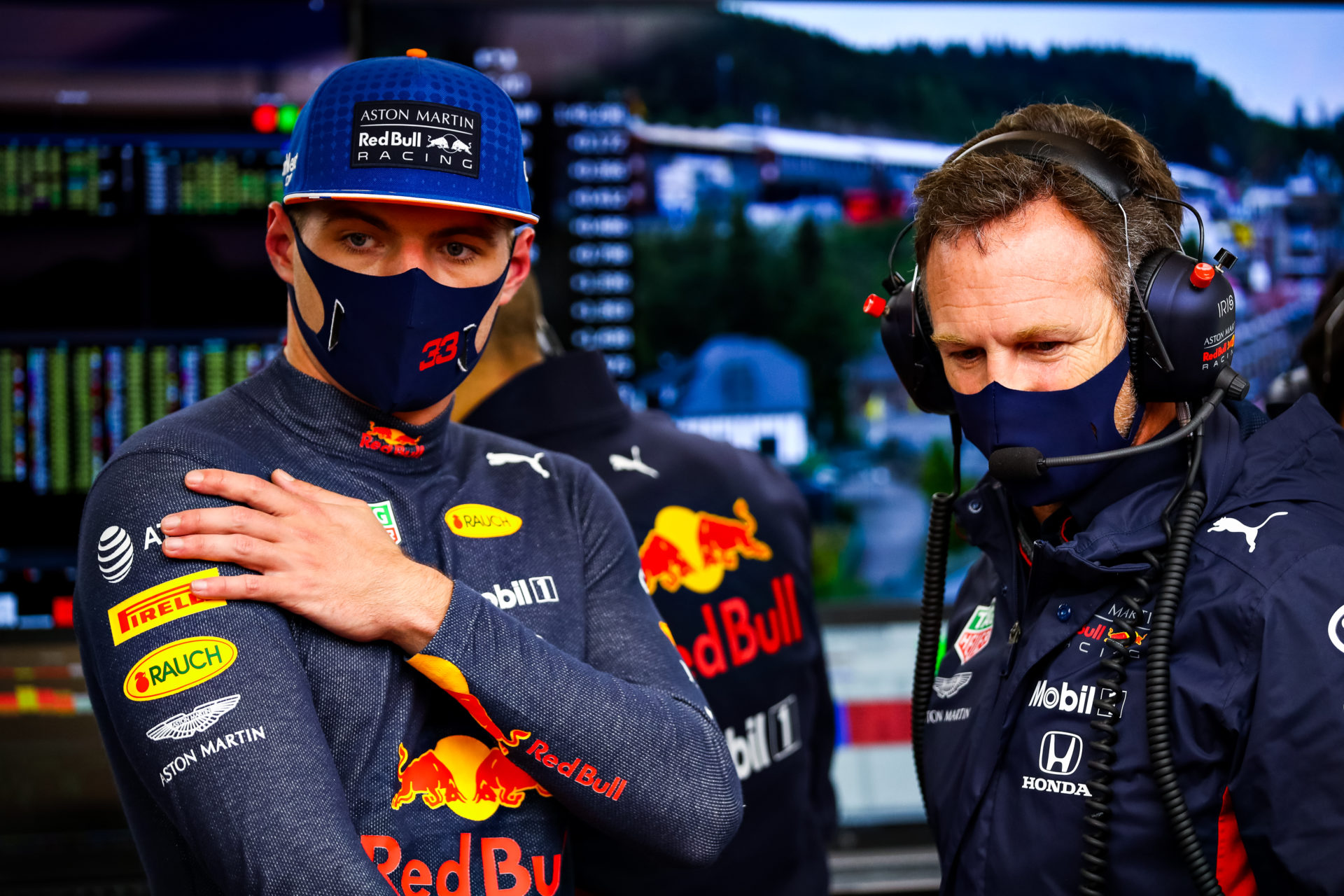 Red Bull Max Verstappen and Horner
