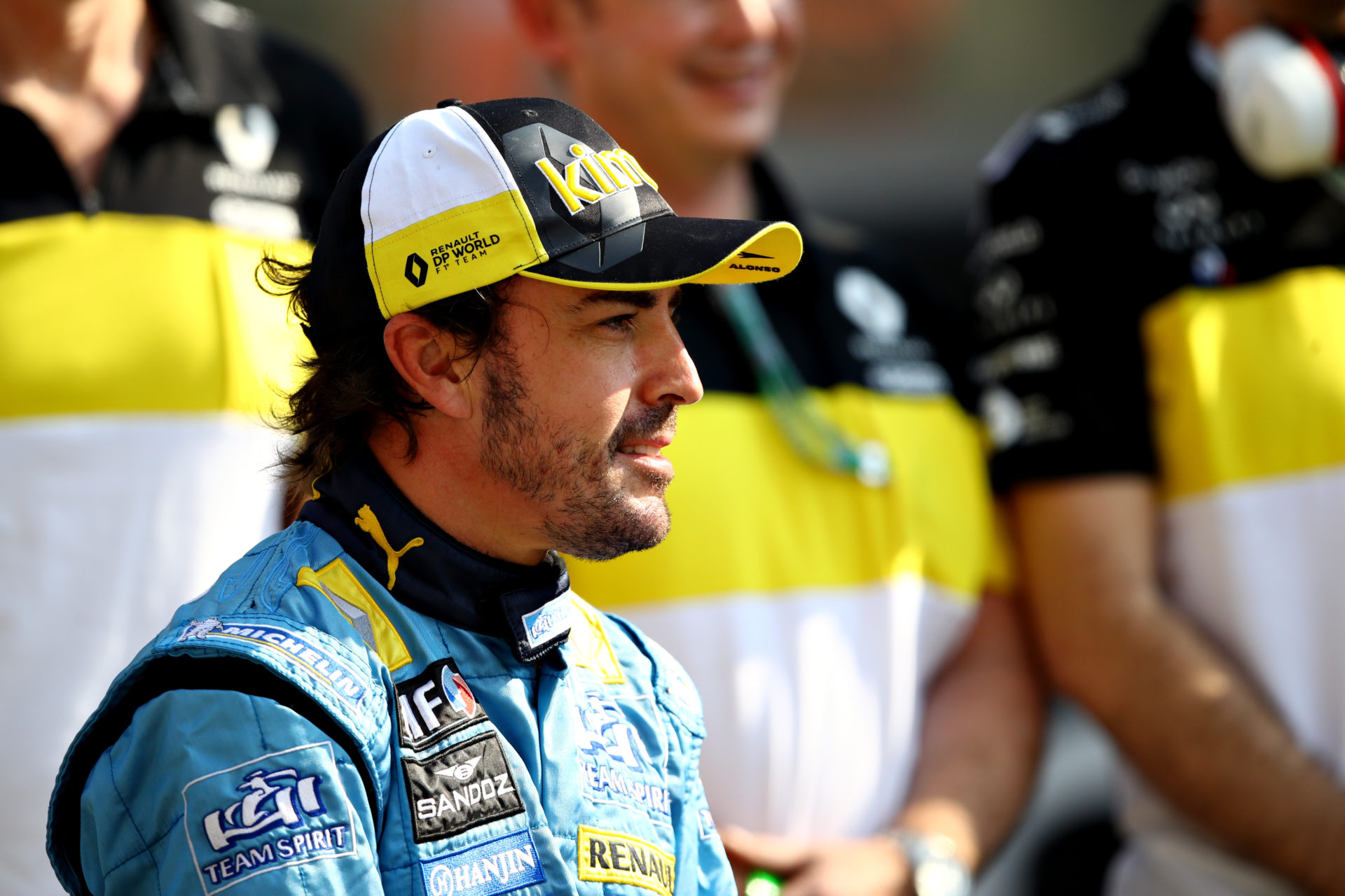 Fernando Alonso during a demonstration test in Abu Dhabi