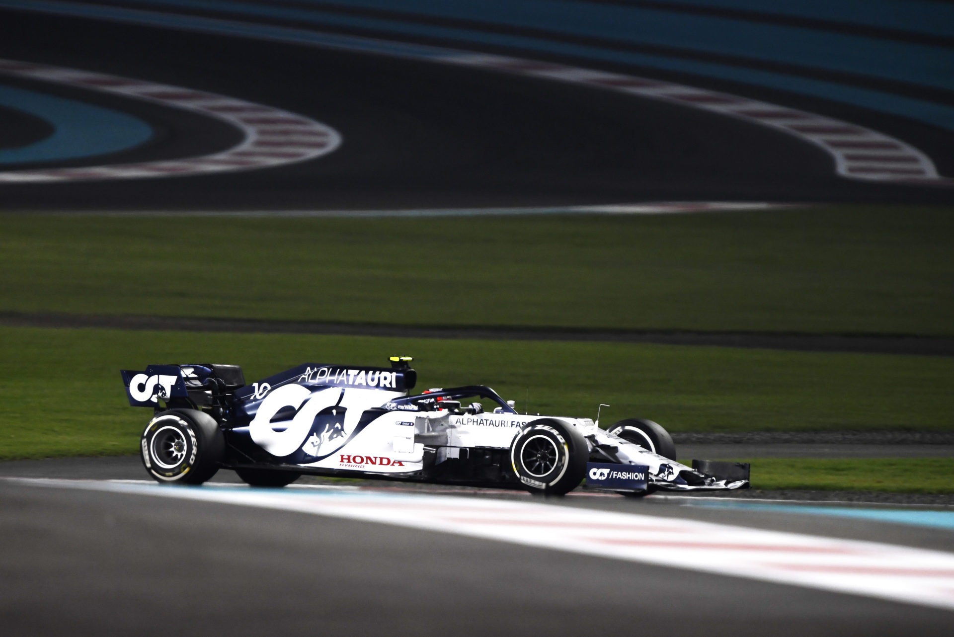 AlphaTauri F1 driver Pierre Gasly driving during the Abu Dhabi GP