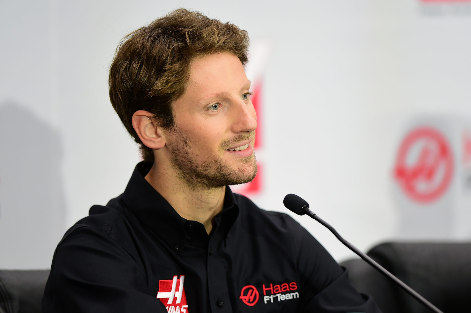 Romain Grosjean during a press conference