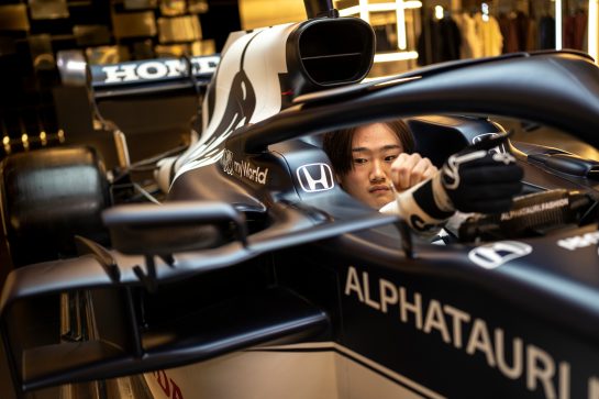 Yuki Tsunoda of Japan seen during the Suderia AlphaTauri AT02 Livery Reveal 2021 - Fashion meets Formula 1 in Salzburg, Austria on February 15, 2021. // Joerg Mitter / Red Bull Content Pool // SI202102180148 // Usage for editorial use only //