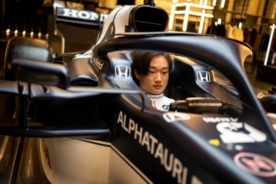 Yuki Tsunoda of Japan seen during the Suderia AlphaTauri AT02 Livery Reveal 2021 - Fashion meets Formula 1 in Salzburg, Austria on February 15, 2021. // Joerg Mitter / Red Bull Content Pool // SI202102180165 // Usage for editorial use only //