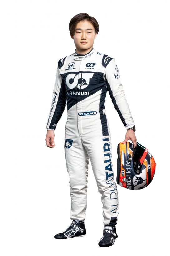 Yuki Tsunoda of Japan poses for a photograph during the Suderia AlphaTauri AT02 Livery Reveal 2021 - Fashion meets Formula 1 in Salzburg, Austria on February 15, 2021.EDITOR&acirc;S NOTE - Item/s removed in post-processing. Original photograph available upon request. // Joerg Mitter / Red Bull Content Pool // SI202102190124 // Usage for editorial use only //
